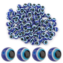 100pcs Blue Evil Eye Beads Eyeball Beads Handmade Resin Beads Charms for Diy Bracelets Necklace Jewelry Making