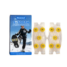 (2pieces) HOZONEX five-tooth anti-skid claws for outdoor snow mountain climbing, anti-skid, firm grip, portable sole friction nails