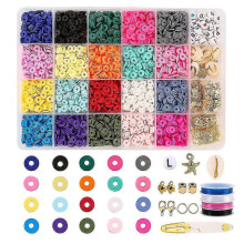 24 Soft Pottery Piece Set Soft Pottery Mixture Clay Beads Diy Making Bracelet Collar