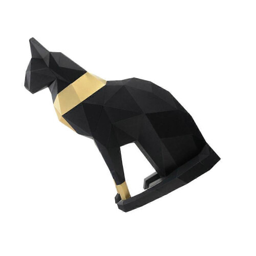 Hand Molded Decoration Egyptian Cat 3D Paper Model 2Pcs Set 1
