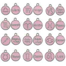 (Style 3) Diy Retro Alloy Jewelry Accessories Twelve Constellations Kc Gold Drop Oil Multi-color English Alphabet Diy Pendant
