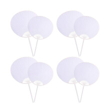 Round Hand Fan DIY Paper Fans for Drawing 8Pcs White Painting Fans