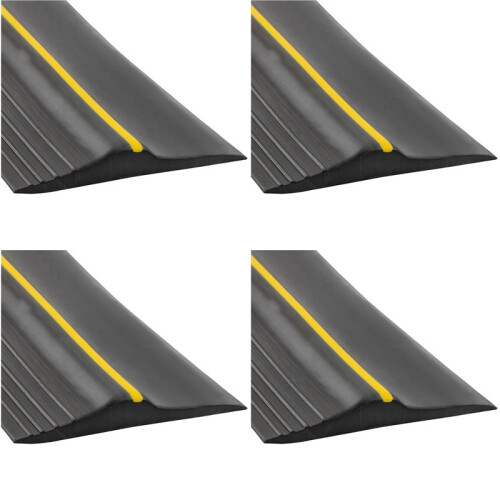 4X Universal Garage Door Bottom Threshold Seal Strip  Rubber (10Ft, Black)