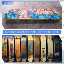 8Pcs Acrylic Skateboard Wall Mount,Skateboard Wall Rack,Skateboard Hanger,Display Skis Snowboards Scooters Longboards