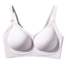 (Hibiscus color, M) Seamless jelly large size bra, simple, breathable, soft support, wire-free, naked and comfortable underwear
