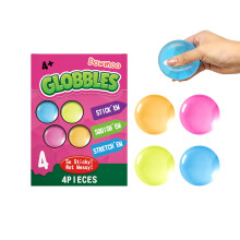 (4pieces) DOWMOO Sticky Stress Ball Cute, soft and sticky wall daily fun parent-child fun luminous sticky ball toy