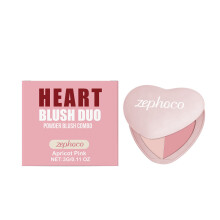 (3g) Zephoco heart-shaped two-color blush (apricot pink) creates a natural flush and three-dimensional effect, and is versatile and does not fall off.