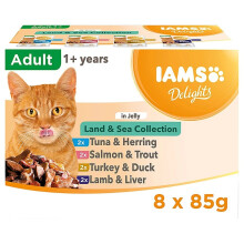 IAMS DELIGHTS Land & Sea Collection in Jelly box - wet cat food - 8x85g