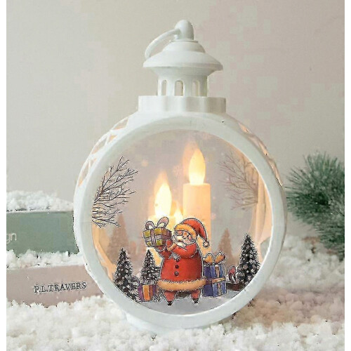 Veilleuse Père Noël grand format - Décoration de Noël blanche vintage