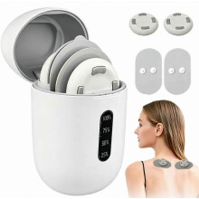 Stimolatore muscolare EMS wireless con custodia ricaricabile, massaggiatore portatile per alleviare il dolore, sistema di correzione ad