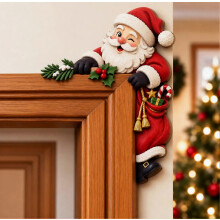 Kerstdecoratie van hout voor de deur - Grappige sneeuwpop-notenkraker hoekdecoratie - voor raam en muur