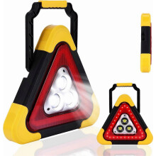 Solar LED Car Warning Light, 800mAh Solar Powered Car Warning Triangles with 4 Lighting Modes, Waterproof USB Rechargeable Emergency Ro