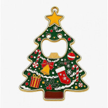 Weihnachtsbaum-Flaschenöffner, Bierdeckelöffner aus Metall mit magnetischem Kühlschrankaufkleber, festliche Küchendekoration