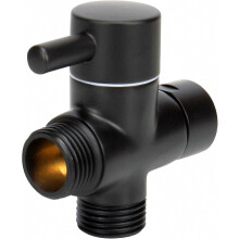 Matte Black 3-Way Shower Diverter Valve with G1/2" Connection for Handheld and Fixed Shower Heads Universal Adapter