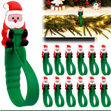 24 stuks siliconen kersthaakjes voor kerstkransen, sokken en ornamenten (zonder boren). Ophangclips, kabelorganizers en gespen.