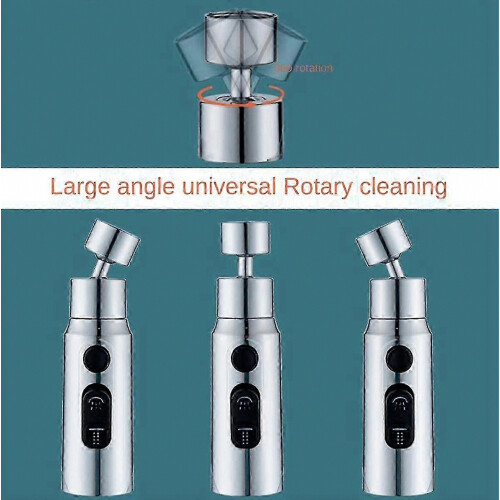 Rotating Kitchen Faucet with Multi-Function Scraper, Splash Guard & Bubble Maker Booster Extension 2