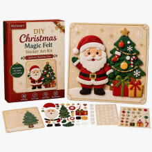 DIY Kerst Magische Viltstickerset, Herbruikbare Knutselset met Klittenband, Feestelijk Bord