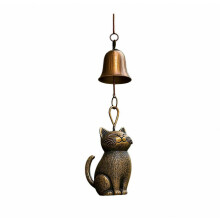 Carillon éolien en métal en forme de chat - Décoration de jardin unique pour les amoureux des chats et la décoration de porche et de te