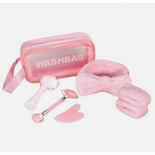 Bandeau spa pour le lavage du visage, ensemble de bracelets, éponge de maquillage, bandeau, serviettes de poignet, bandeau à bulles, pl
