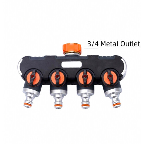 4-way Water Distributor,continuously Adjustable Water Distributor With 3/4" Quick Coupling,4-way Garden Hose,4-compartment Distributor
