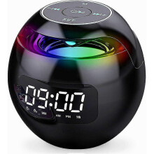 Radio-réveil numérique avec haut-parleur Bluetooth, double alarme, lumière LED et port de chargement USB pour les gros dormeurs (1 an).