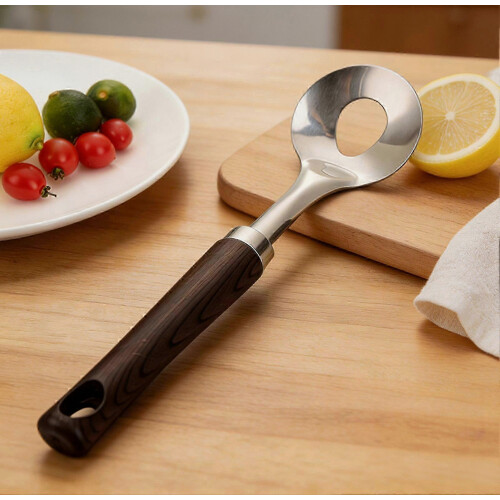 3pcs Meatball Maker Spoon Stainless Steel Wooden Handle Hangable Kitchen Tool 1