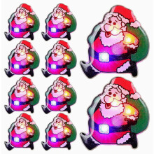 LED-Weihnachtsbrosche mit blinkendem Weihnachtsmann-Motiv, 25 Stück