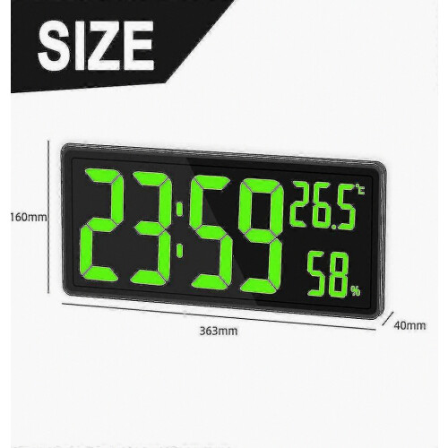 Large Digital Clock with Temperature Humidity LED Display for Bedroom Office Wall Mount 1
