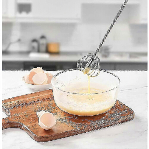 2 Egg Beaters, Stainless Steel Handheld Semi-automatic Multifunctional Whisk 2
