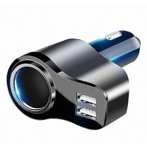 Black 4-In-1 36W USB-C Car Charger Cigarette Lighter Socket Splitter Adapter 1