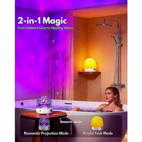 Lampe de douche/salle de bain LED étanche 16 couleurs, rechargeable, avec télécommande et commande tactile 1