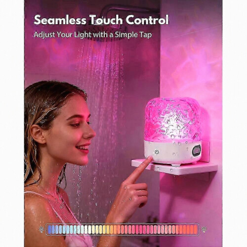 Lampe de douche/salle de bain LED étanche 16 couleurs, rechargeable, avec télécommande et commande tactile 2