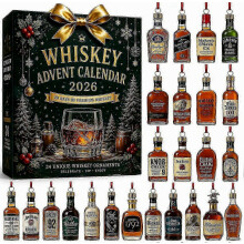 Calendrier de l'Avent Whisky 2D 2026, compte à rebours de 24 jours avant Noël avec mini-bouteilles décoratives, cadeau de collection po