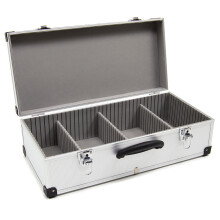 Wolf 80 CD Aluminium Storage Case, Lockable Clasps, Carry Handle, Removable Lid, 2 Keys