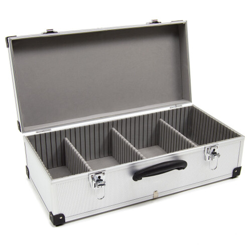WOLF Wolf 80 CD Aluminium Storage Case, Lockable Clasps, Carry Handle, Removable Lid, 2 Keys