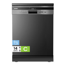 COMFEE' Full Size Freestanding Dishwasher, 14 Place Settings, Black