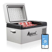 Alpicool 20L Car Fridge Freezer Portable Compressor Refrigerator, 12/24V DC & 230V AC Camping fridge -20~20 with APP Control, Energy Saving cool