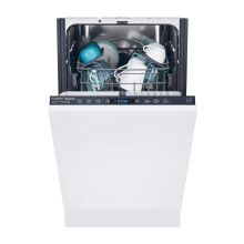 Candy Integrated Slimline Dishwasher, 10 Place Settings, Black, C Class