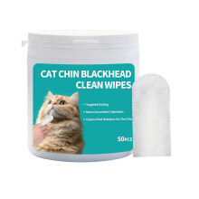 (50pcs) Cat Cleansing Black Chin Finger Wipes Gentle Cleansing Cat Chin Hair Cleansing, Comfortable and Refreshing
