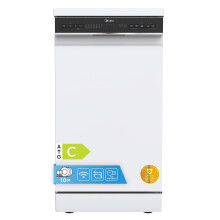 Midea 45cm Slimline Dishwasher, 10 Settings, White | Wi-Fi Connected With 44dB Quiet Operation, Intensive Wash & Adjustable Basket, Energy Rated C, F