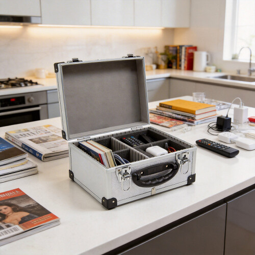WOLF Wolf 40 CD Aluminium Storage Case, Lockable Clasps, Carry Handle, Removable Lid, 2 Keys 1