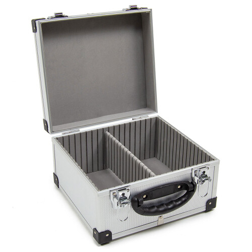 WOLF Wolf 40 CD Aluminium Storage Case, Lockable Clasps, Carry Handle, Removable Lid, 2 Keys
