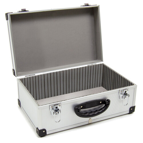 WOLF Wolf 60 CD Aluminium Storage Case, Lockable Clasps, Carry Handle, Removable Lid, 2 Keys 1