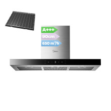 Midea T-shaped Cooker Hood, 90cm, 650m³/h, Stainless Steel
