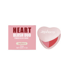 (Pink) Zephoco heart-shaped two-color blush series, natural color development, creating an atmospheric makeup and smoothly fitting the skin