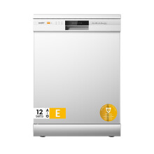 COMFEE' Freestanding Dishwasher CDWPF1201PW-UK 60cm Width, Full Size Dishwasher with 12 place settings, Quick Wash, Hygiene Wash, Delay Start, Half L