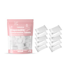(10pieces) TORVIKX compressed towel, gentle cleansing, skin-friendly, soft, bathing and toiletries, portable travel compressed towel