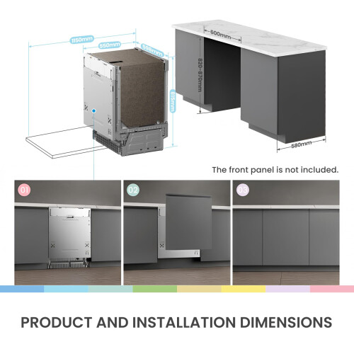 COMFEE' Fully Integrated Dishwasher, 14 Place Settings, Wi-Fi, Built-In 1