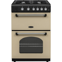 Rangemaster Classic 60 CLA60NGFCR/C 60cm wide Double Oven Gas Cooker with Electric Grill - Cream/Chrome - A+/A Rated
