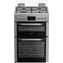 Hotpoint HDG6GDCX 60cm wide Double Oven Gas Cooker - Stainless Steel